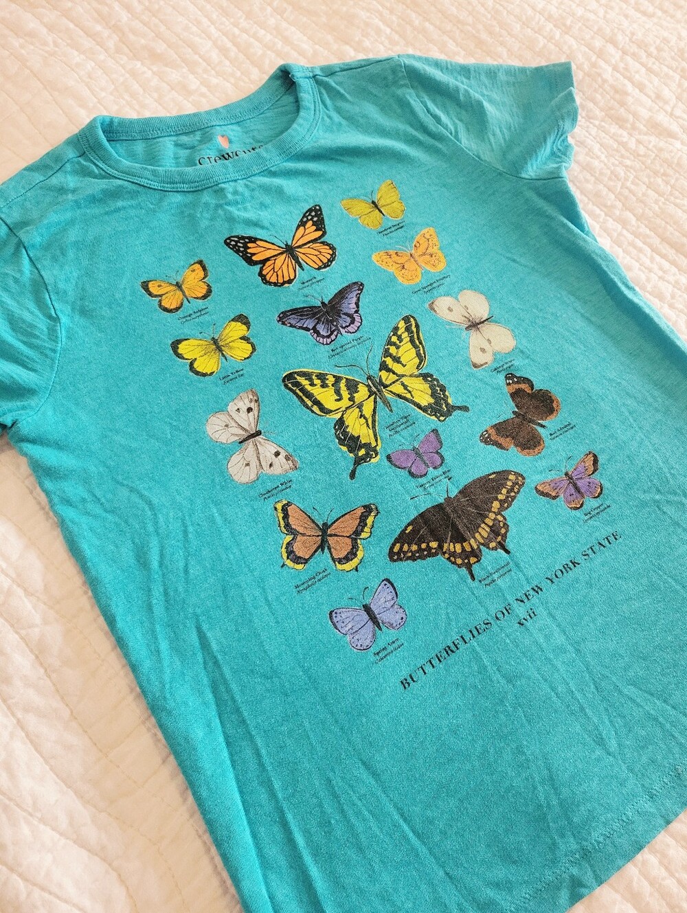 J Crew Crewcuts Turquoise Butterfly Graphic Tee